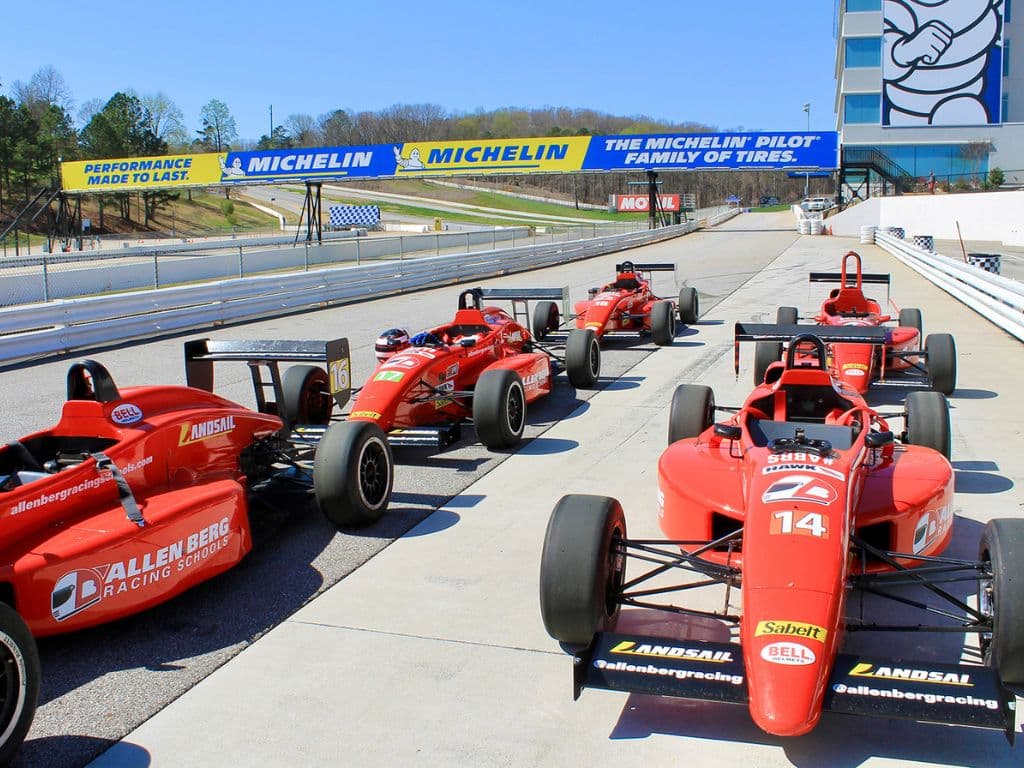 Formula cars in road atlanta